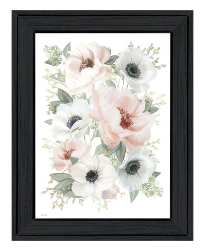 Peony Floral Block Black Framed Print Wall Art HomeRoots