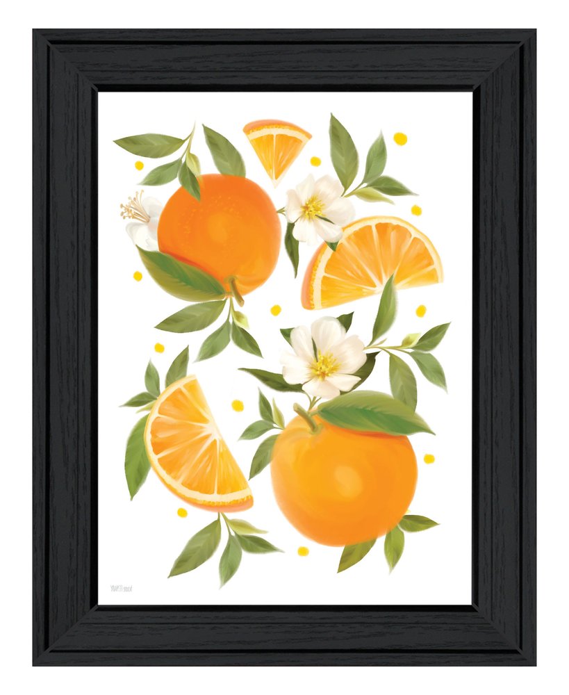 Citrus Orange Botanical Black Framed Print Wall Art — view 3
