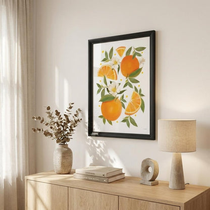 Citrus Orange Botanical Black Framed Print Wall Art HomeRoots