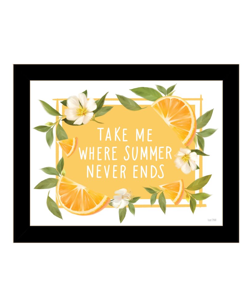Take Me Where Summer Never Ends Black And Gold Framed Print Wall Art HomeRoots