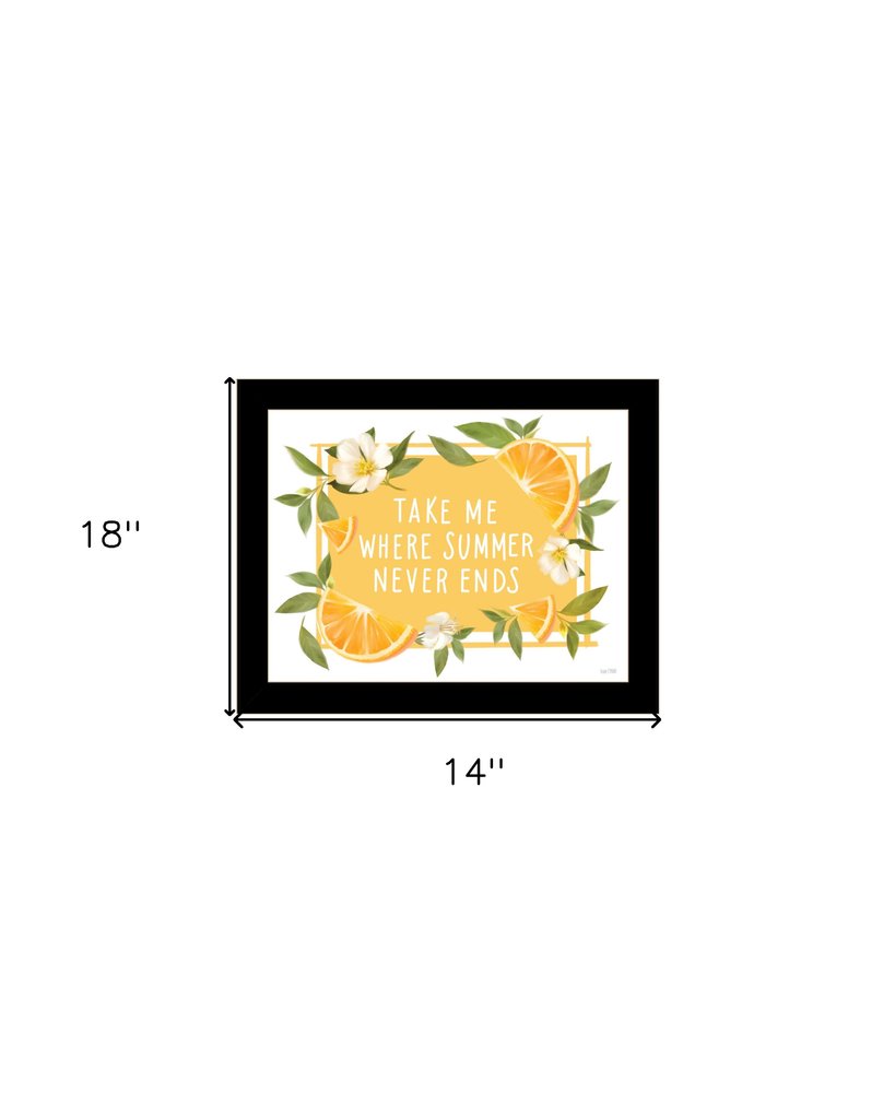 Take Me Where Summer Never Ends Black And Gold Framed Print Wall Art — view 7
