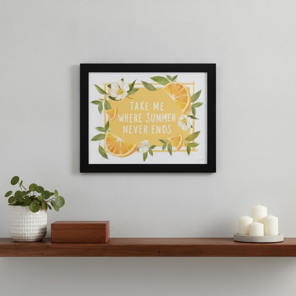 Take Me Where Summer Never Ends Black And Gold Framed Print Wall Art HomeRoots