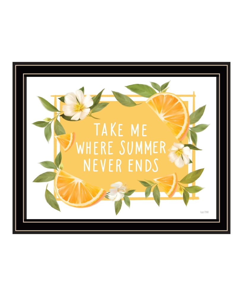 Take Me Where Summer Never Ends Black And Gold Framed Print Wall Art — view 1
