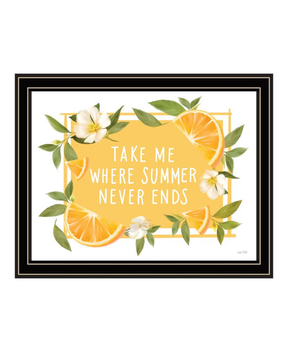 Take Me Where Summer Never Ends Black And Gold Framed Print Wall Art HomeRoots