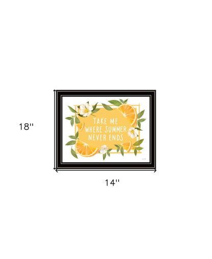 Take Me Where Summer Never Ends Black And Gold Framed Print Wall Art HomeRoots