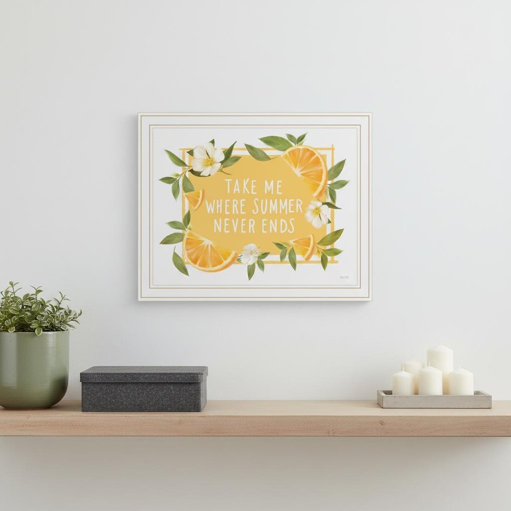 Take Me Where Summer Never Ends Black And Gold Framed Print Wall Art HomeRoots