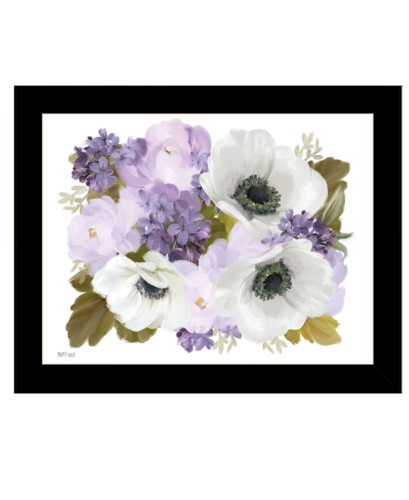 Lilacs and Anemone Black Framed Print Wall Art — view 3