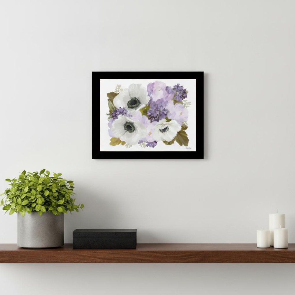 Lilacs and Anemone Black Framed Print Wall Art HomeRoots