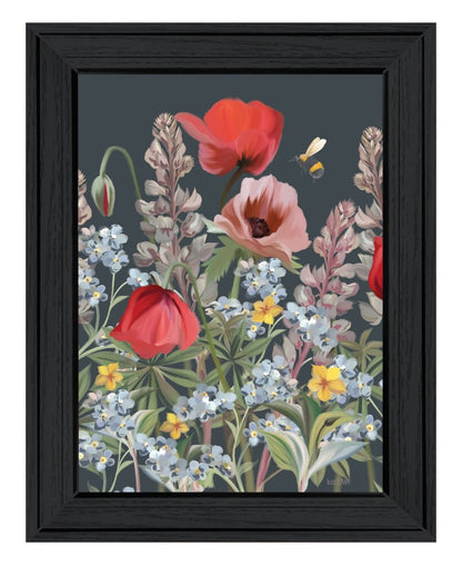 Summer Garden Buzz Black Framed Print Wall Art HomeRoots