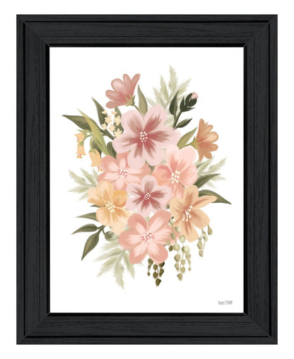 Peachy Petals Black Framed Print Wall Art HomeRoots