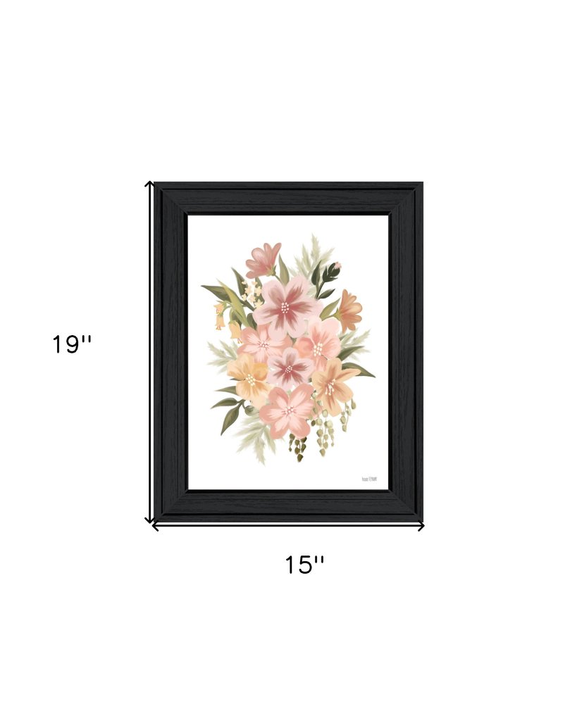 Peachy Petals Black Framed Print Wall Art HomeRoots