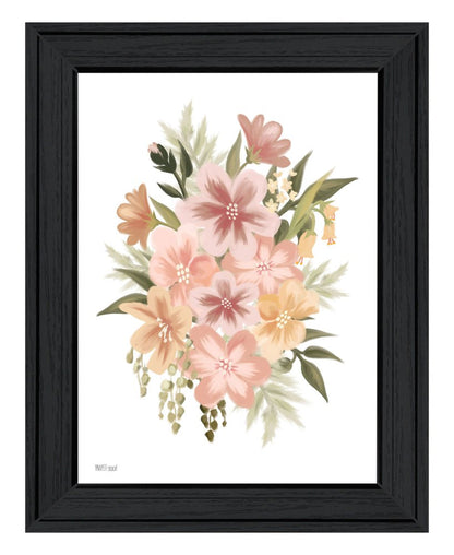 Peachy Petals Black Framed Print Wall Art HomeRoots