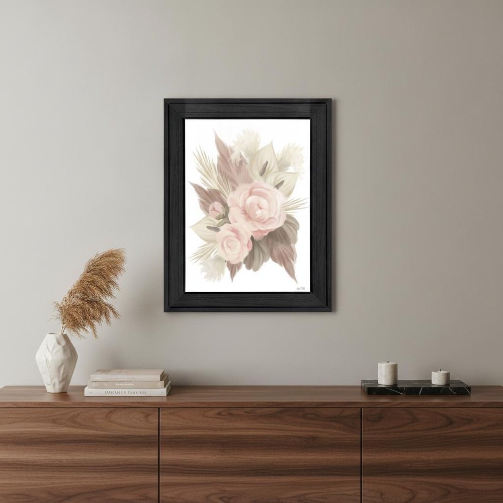 BOHEMIAN BOUQUET Black Framed Print Wall Art HomeRoots