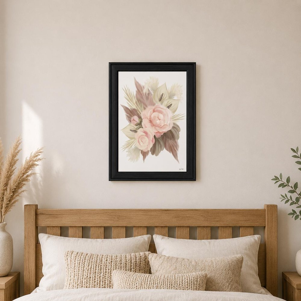 BOHEMIAN BOUQUET Black Framed Print Wall Art HomeRoots