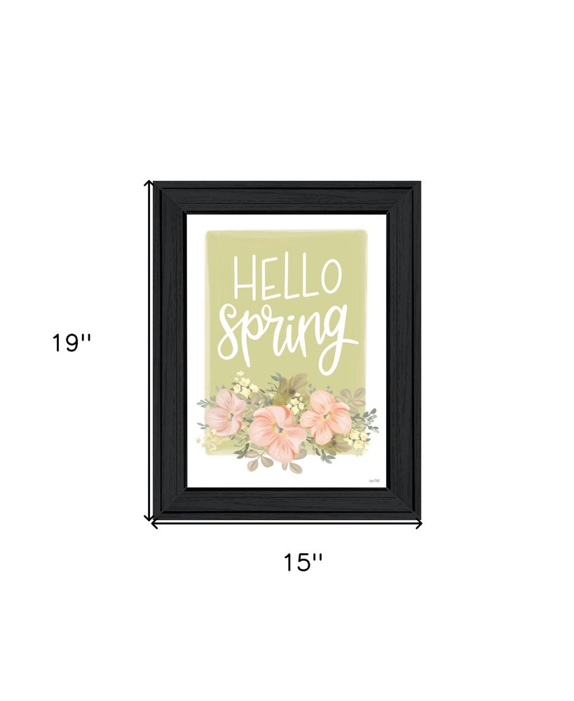 Hello Spring Floral Black Framed Print Wall Art HomeRoots