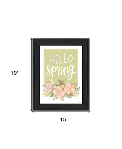 Hello Spring Floral Black Framed Print Wall Art HomeRoots