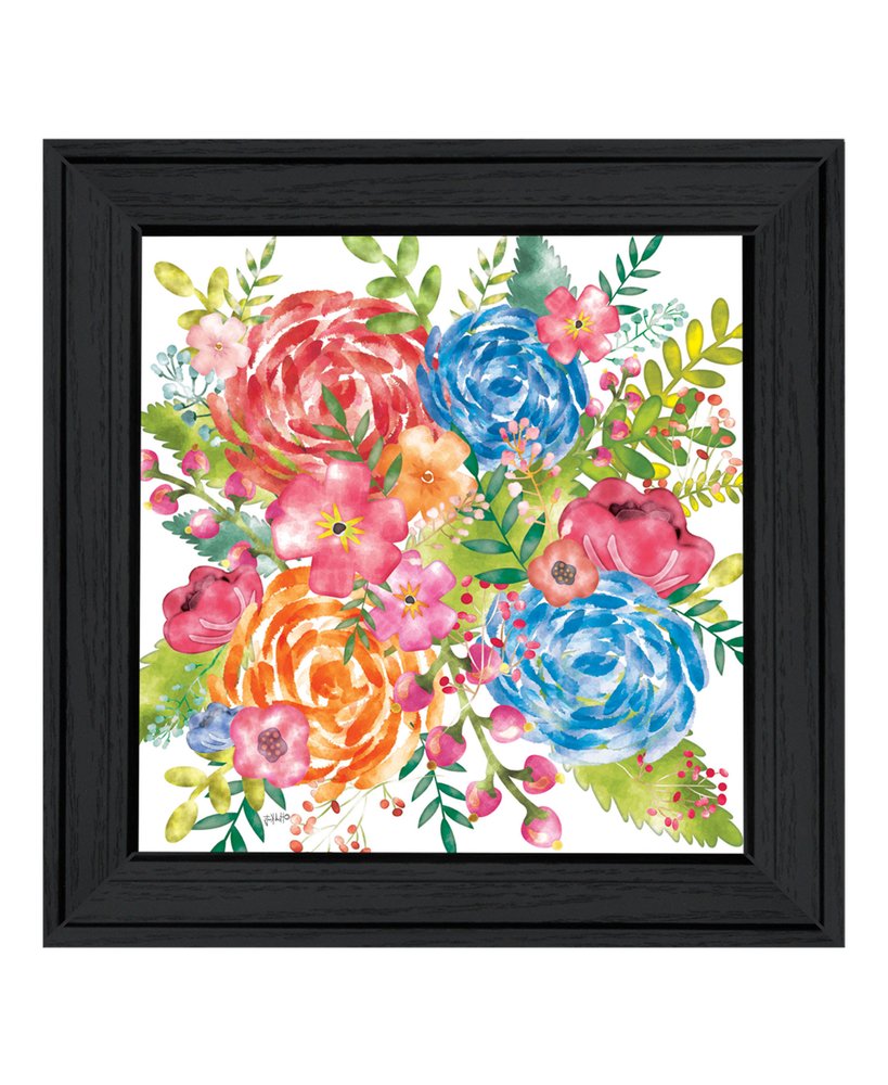 Spring Floral Black Framed Print Wall Art — view 3