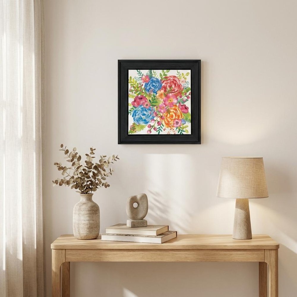 Spring Floral Black Framed Print Wall Art — view 4