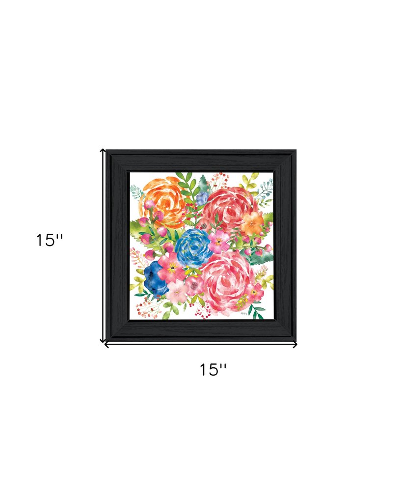 Spring Floral Black Framed Print Wall Art — view 2