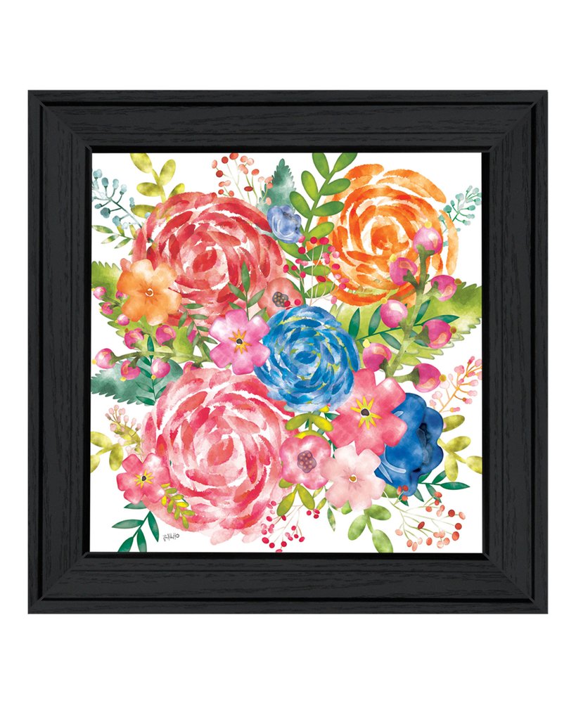 Spring Floral Black Framed Print Wall Art — view 3