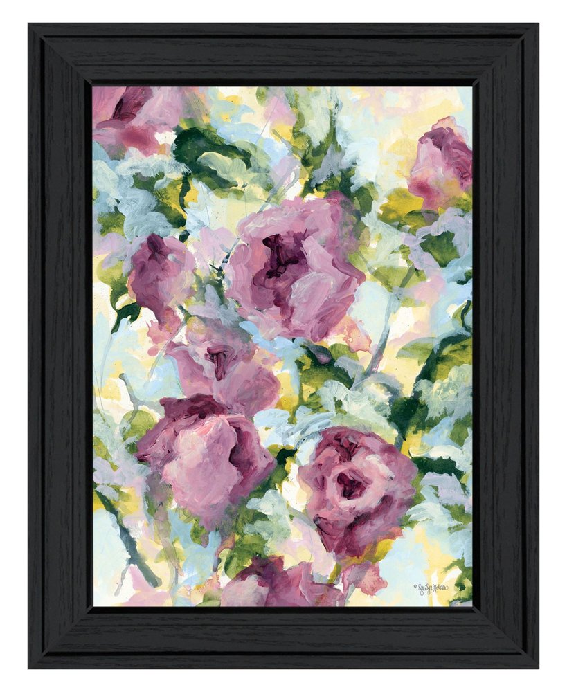 Abstract Floral Black Framed Print Wall Art — view 1