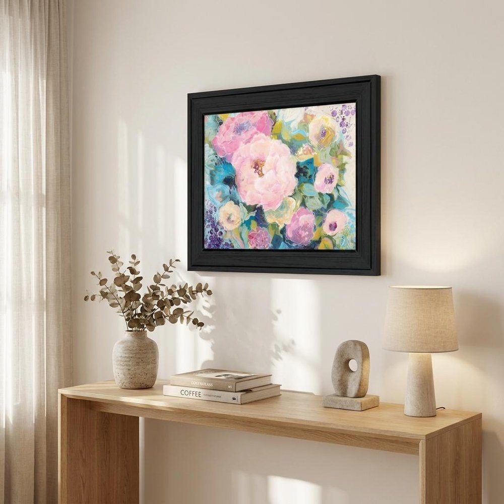 Fresh Florals Black Framed Print Wall Art — view 4