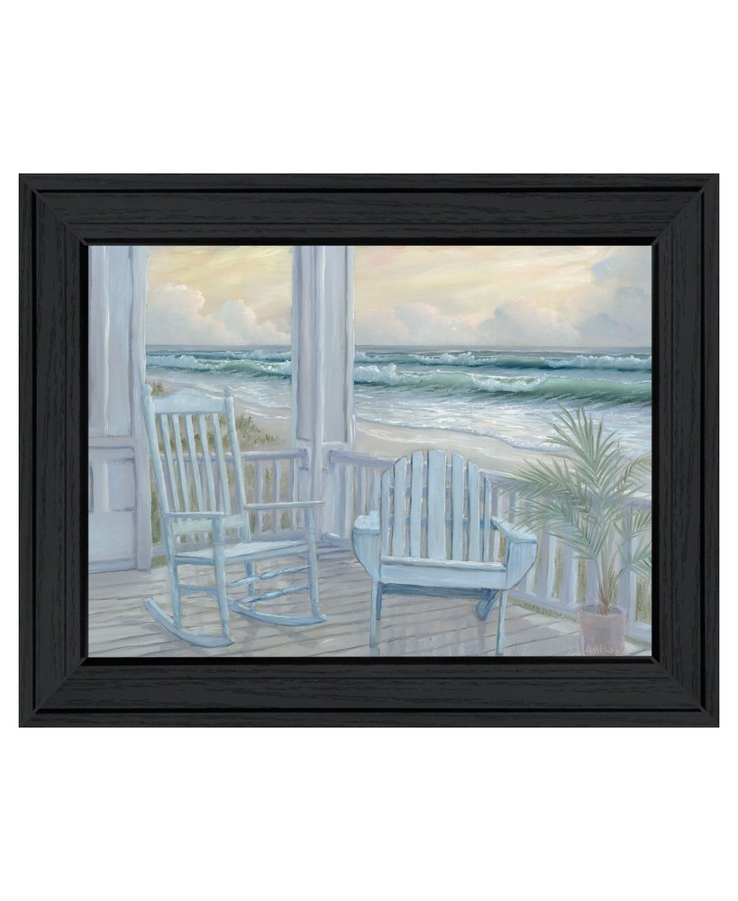 Coastal Porch Black Framed Print Wall Art — view 1