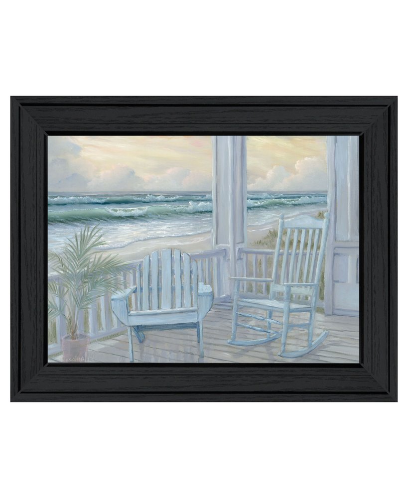 Coastal Porch Black Framed Print Wall Art HomeRoots