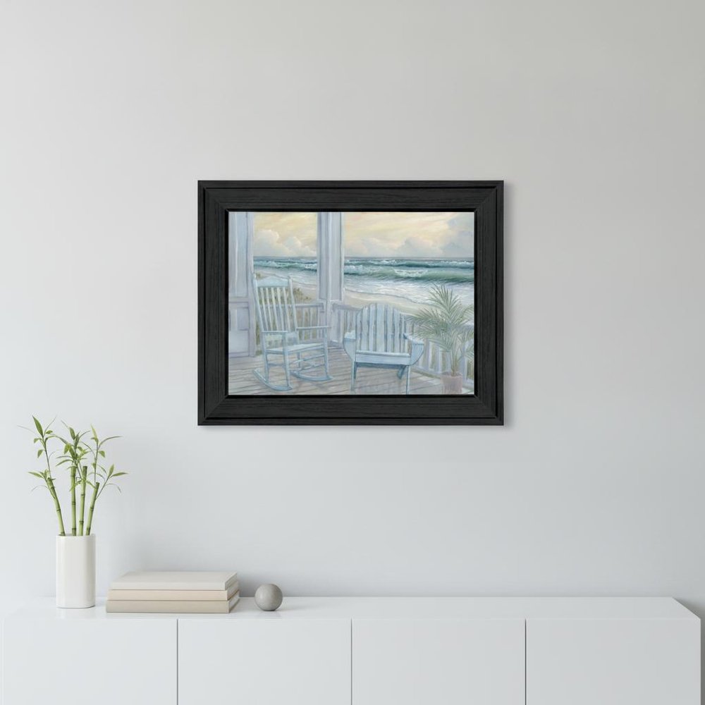 Coastal Porch Black Framed Print Wall Art — view 4