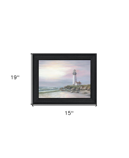 Lighthouse at Sunset Black Framed Print Wall Art HomeRoots