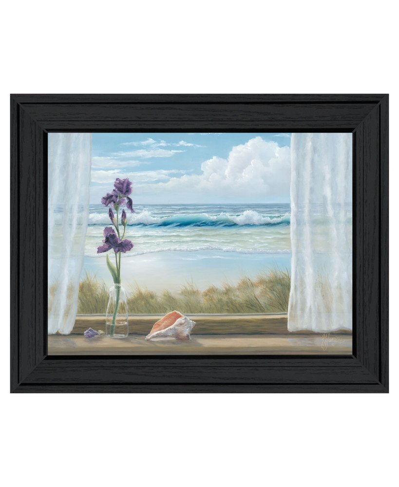 Irises on Windowsill Black Framed Print Wall Art HomeRoots