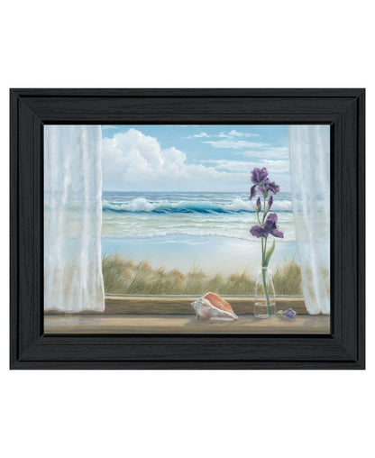 Irises on Windowsill Black Framed Print Wall Art HomeRoots