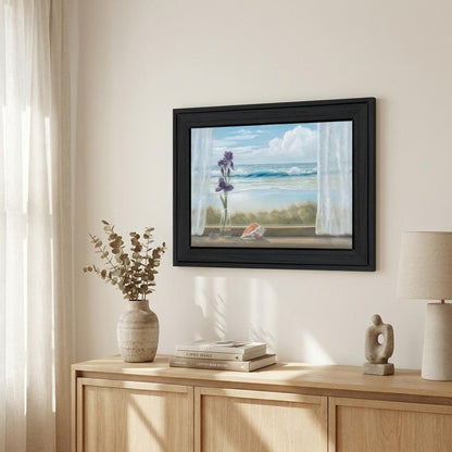 Irises on Windowsill Black Framed Print Wall Art HomeRoots