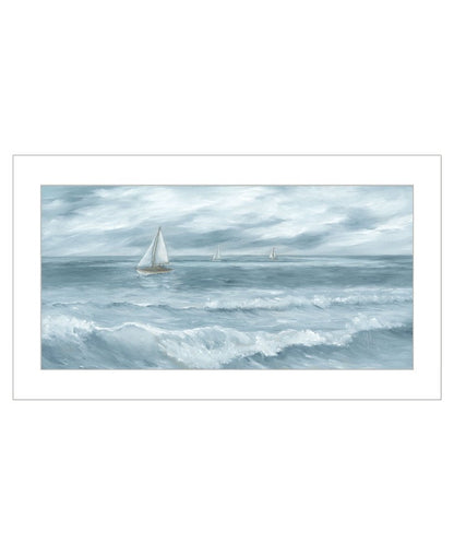 15" x 27" Sailboat White Framed Print Wall Art HomeRoots