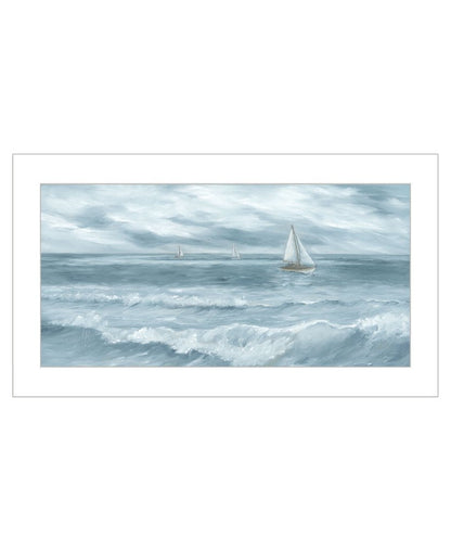 15" x 27" Sailboat White Framed Print Wall Art HomeRoots