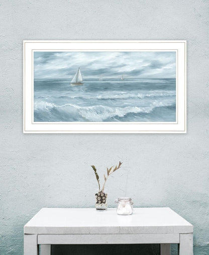 Three Sailboats White Framed Print Wall Art HomeRoots