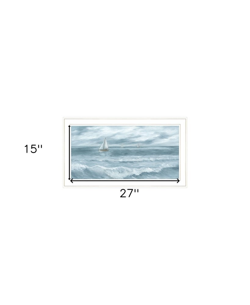 Three Sailboats White Framed Print Wall Art HomeRoots
