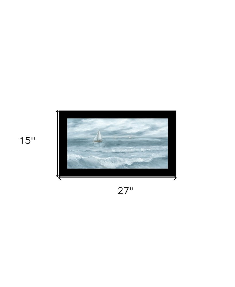 Three Sailboats White Framed Print Wall Art — view 9