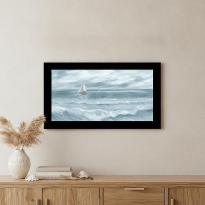 Three Sailboats White Framed Print Wall Art HomeRoots