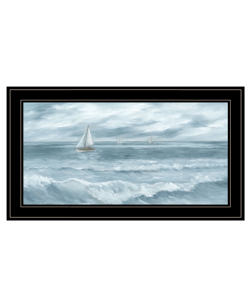 Three Sailboats Black Framed Print Wall Art HomeRoots