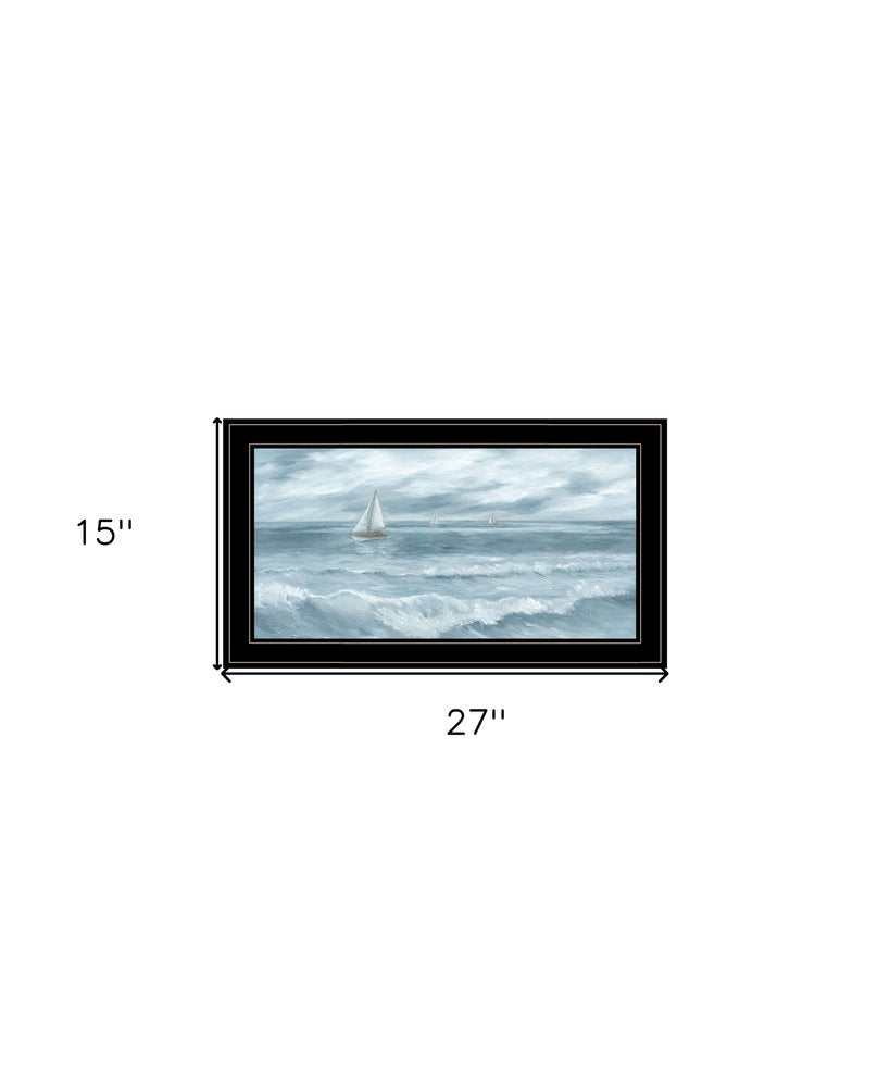 Three Sailboats Black Framed Print Wall Art — view 5