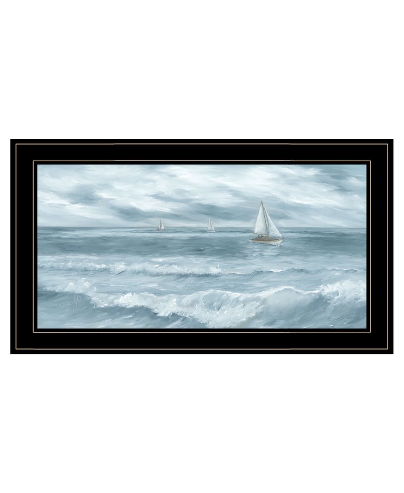 Three Sailboats Black Framed Print Wall Art HomeRoots