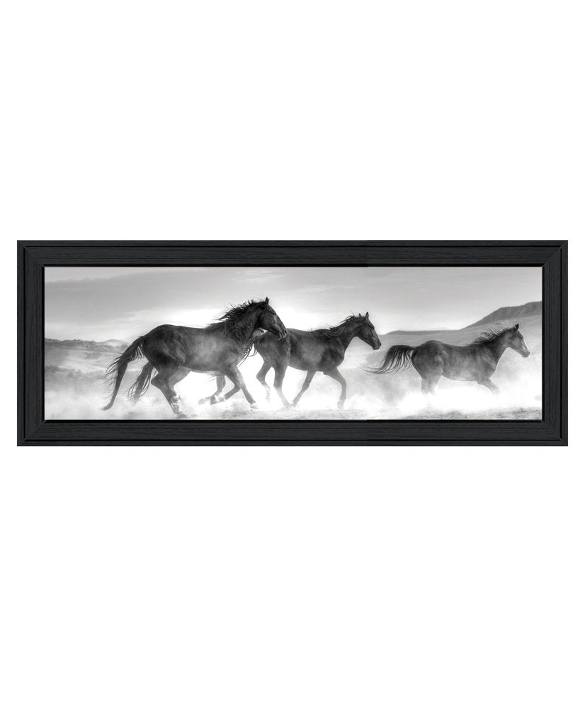 Horses Rolling By Black Framed Print Wall Art HomeRoots