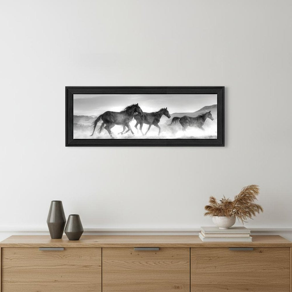 Horses Rolling By Black Framed Print Wall Art HomeRoots