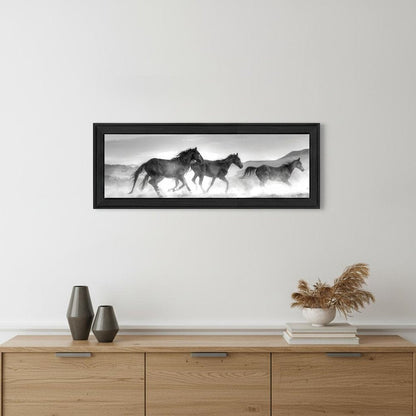 Horses Rolling By Black Framed Print Wall Art HomeRoots