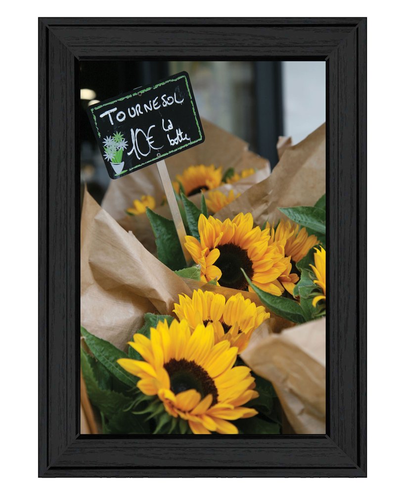 Sunflower Bouquet Black Framed Print Wall Art — view 1