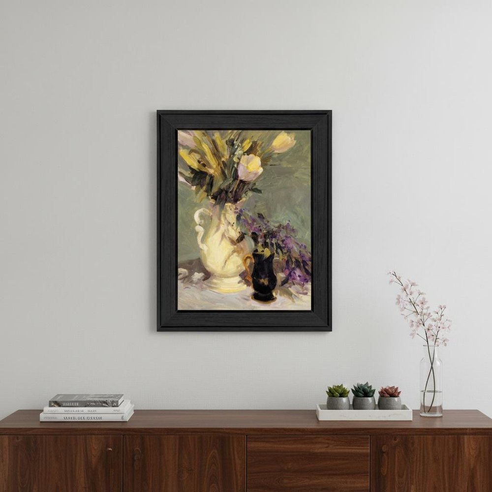 Tulips a Lavender Black Framed Print Wall Art — view 4