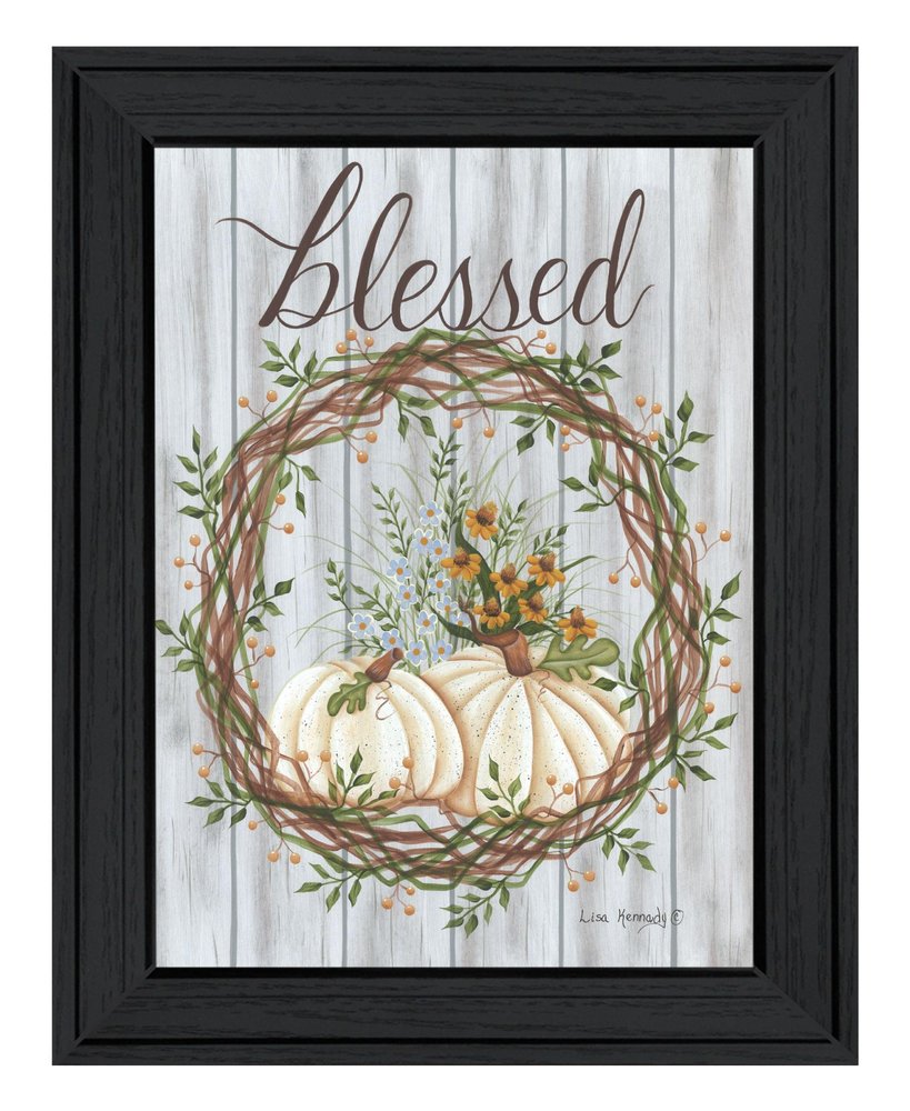 Blessed Wreath Black Framed Print Wall Art HomeRoots