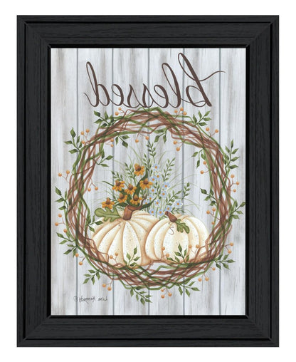 Blessed Wreath Black Framed Print Wall Art HomeRoots