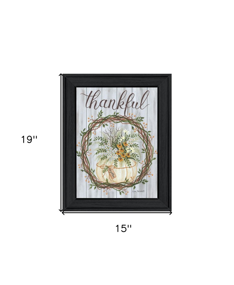 Thankful Wreath Black Framed Print Wall Art HomeRoots